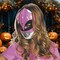 Women's Pink Power Ranger Costume Printed Shirt With Character Mask